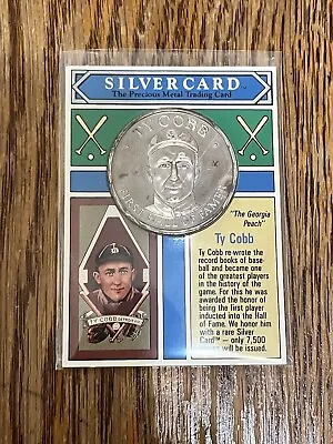 1992 Silver Card Ty Cobb 1 Oz .999 Fine Silver Round Coin Baseball Card T206 • $2.25