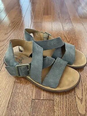 Kork-Ease Suede Leather Womens Shoes Sandals Nara Comfort Flats Gray Size 8 • $19.95