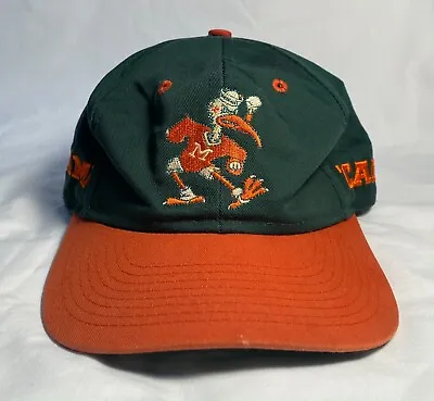 University Of Miami Hurricanes Vintage Hat Cap Snapback Green Orange Sebastian • $11.99