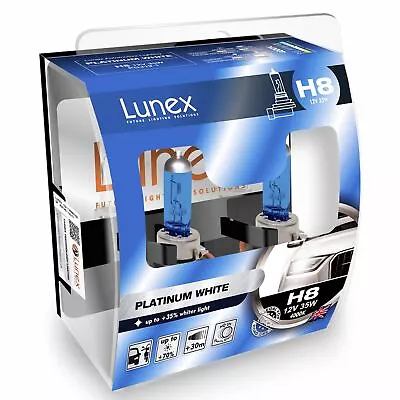 Lunex Platinum White H8 Car Headlight Bulb 4000k (Twin) • £22.05
