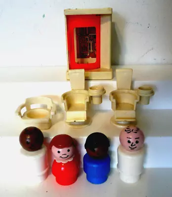 Vtg Fisher Price Little People Main Street Lot Dentist Chair Figures Phone Booth • $19.99