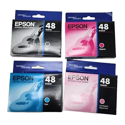 Lot Of 4 - Epson 48 Black - Cyan - Light Magenta & Magenta - EXPIRED 2018 • $19.95