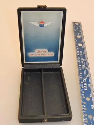 Vintage United Airlines Chiclets Gum Display Box Hard Box With Snap • $54.99