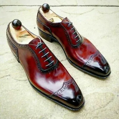 TOP QUALITY-Handmade Men Ox Blood Formal Lace Shoes Custom Made Shoes For Men • £139.99