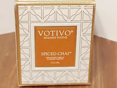 Votivo Holiday Votive Aromatic Candle Spiced Chai - Mini Size (2.1 Oz) NEW Box • $14