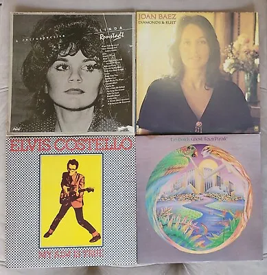 ELVIS COSTELLO My Aim Is True VINYL LP Record LOT Linda Ronstadt JOAN BAEZ Dudek • $19.99