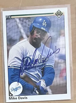 Mike Davis Signed 1990 Upper Deck Baseball Card Autographed Los Angeles Dodgers • $9.99