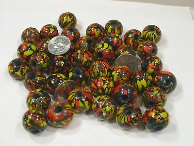 2 Pounds Large Multicolor India Handmade Millefiori Glass Beads Bulk (KAP-65) • $25