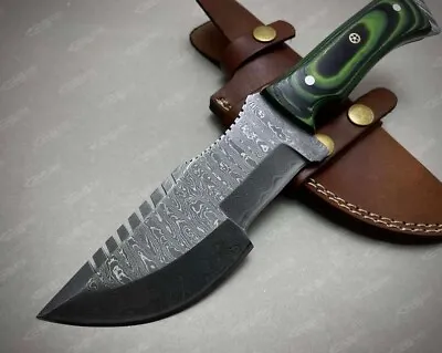 $53.95 • Buy 10 Handmade Damascus V42 Military Hunting Tracker Fixed Blade Survival EDC Knife
