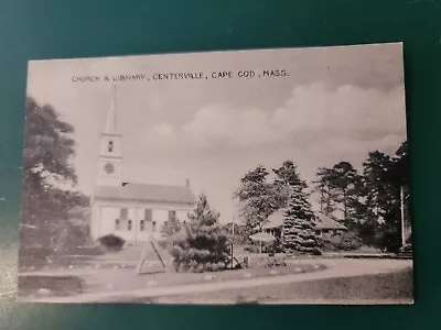 Antique Church & Library Centerville MA Cape Cod • $10.50