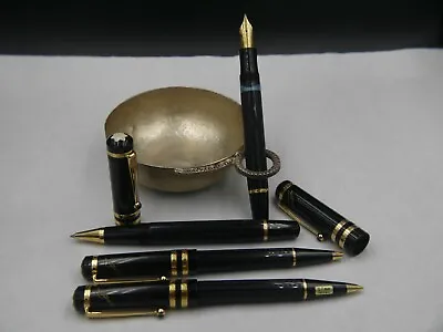 Montblanc Dostoevsky 4 Pieces SET Black And Vermeil 18K Gold NEW - 2564 Matching • $3499