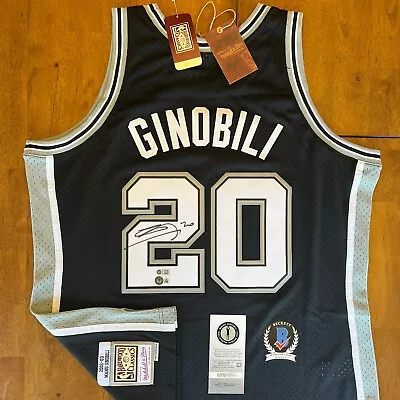 Manu Ginobili Signed Autographed Mitchell And Ness Jersey Beckett COA • $245