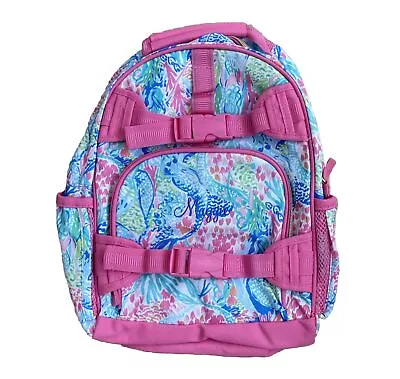 New! Pottery Barn Kids Girls SMALL BACKPACK Monogram MAGGIE Floral Flowers Pink • $34