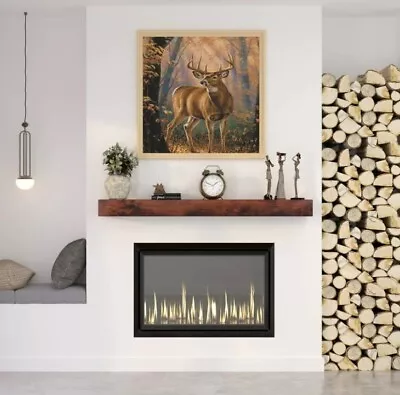 48  Mahogany Mantel Shelf Farm House Rustic Modern Style Wood Fireplace Floating • $130.78