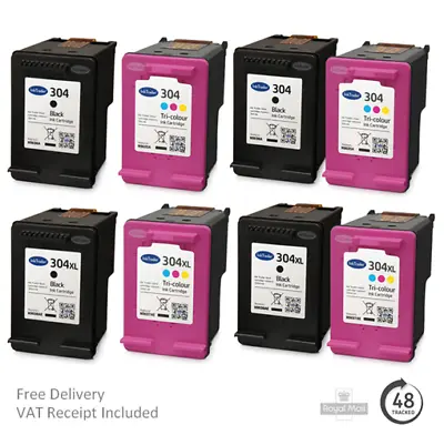 £13.95 • Buy Remanufactured HP 304 & 304XL Ink Cartridges For HP Envy 5010/5032 Printers