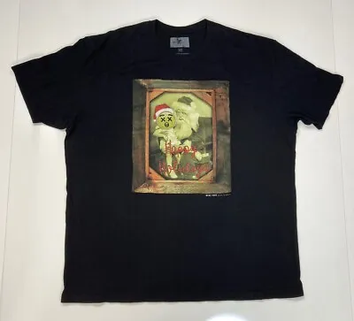 Marc Ecko Cut & Sew Happy Holidays Graphic T-shirt Men XXL Black Short Sleeve • $19.95