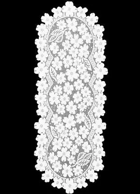 Heritage Lace DOGWOOD 14  X 53  White Runner • $13.95