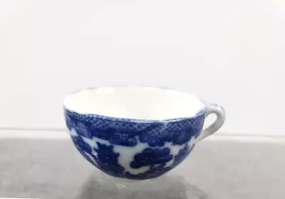 Vintage Miniature Ceramic Tea Cup Blue White Asian Pattern 1 Inch Tall • $12