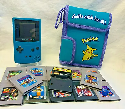 1998 Nintendo Gameboy Color Lot W/ Pokemon Case & Video Games Metroid Mario • $329.95