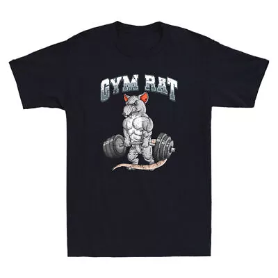 Gym Mouse Funny Deadlift Mouse Gym Fitness Novelty Meme Men's T-Shirt • $11.96