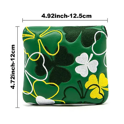 Lucky Shamrock Golf Square Mallet Putter Cover Headcover Magnetic For Taylormade • $19.96