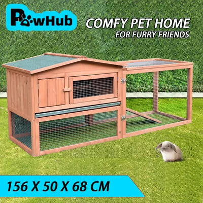 PawHub Rabbit Hutch Chicken Coop Guinea Pig Ferret Quail Cage Hen Run Outdoor D2 • $149