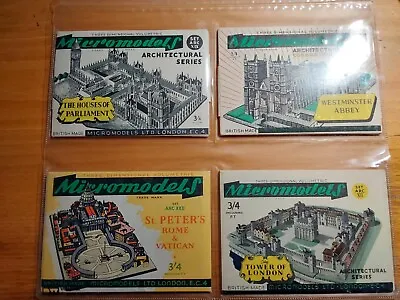 13 Original Micromodels Card Kits - 3D Card Models From The 40's And 50's • £59