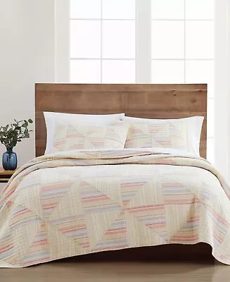 Martha Stewart Collection Flora Fauna Yarn Dye Patchwork Full/Queen Quilt Pink • $99.90