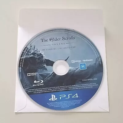 The Elder Scrolls Online PS4 Game PlayStation 4 Disc Only  • $1.75