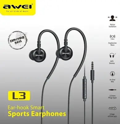 Sports Earhook Earphones Headphones For Samsung IPhone IPad With Remote And Mic • £8.99
