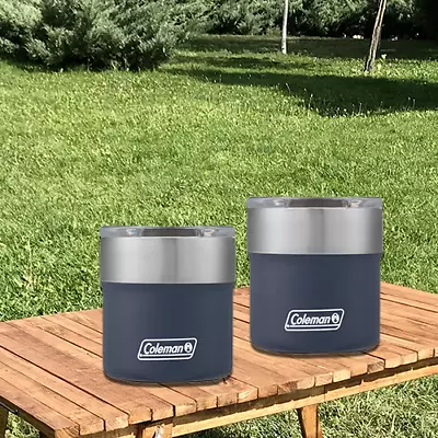 2 Pack Coleman Sundowner Insulated Stainless Steel Rocks Glass 13oz Blue Nights • $24.87