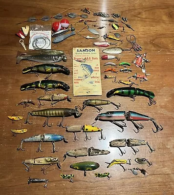 Large Lot Of Various Vintage Fishing Lures Wood Plastic & Metal • $10.50