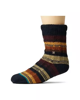 Stance Toasted Slipper Crew Socks With Grippers Burgundy Multi Mens Large Nwt • $33.99