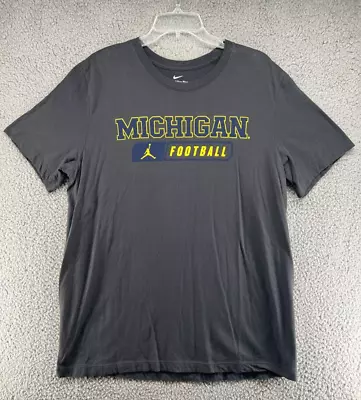 Nike Jordan Michigan Wolverines Football T-Shirt Mens Large Gray NCAA • $19.98