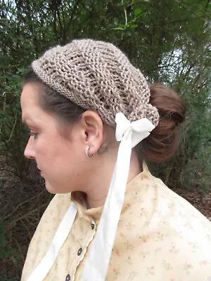 Handmade Knit 100% Wool Sortie With Silk Ribbon  Civil War Victorian Dickens • $25