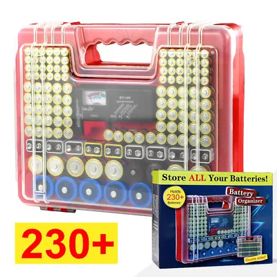 YHSWE Battery Storage Case Organizer Holder For 230+ AAA/AA/9V/C/D With Tester • $22.99