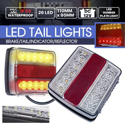 $25.99 • Buy 2X Submersible/Waterproof 26 LED Stop Tail Lights Kit Boat Truck Trailer Lights