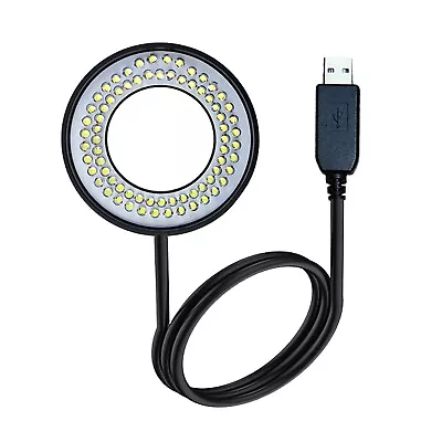 6500-7000K USB 72 LED Ring Light Microscope Illuminator Adjustable Focus Lamp • $26.99