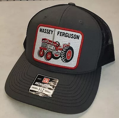 MASSEY FERGUSON Patch On Richardson 112 Trucker Hat Snapback Charcoal/Black  • $21.72