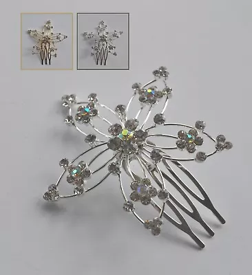 £6.25 • Buy Clear/AB Crystal/diamante/rhinestone Flower Decorative Wedding Hair Comb/slide