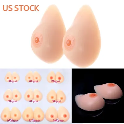 Silicone Breast Forms Teardrop Fake Boobs Crossdresser Transgender Mastectomy • $34.11