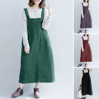$35 • Buy ZANZEA Womens Corduroy Jumpsuit Dress Casual Holiday Overalls Pinafores Dress AU