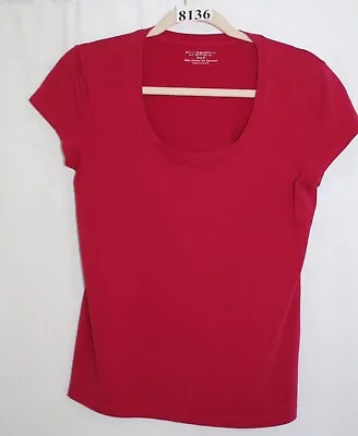 Philosophy By Republic Size Med Rasberry Cap Sleeve Tee Cotton Spandex #8136 • $8