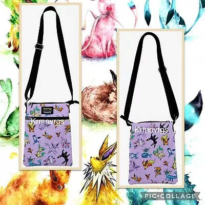 Loungefly Pokemon Eevee Eeveelutions Toss Print Passport Crossbody Bag; NWT • £34.70