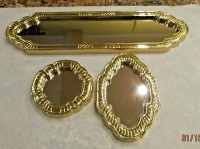 Vintage Hollywood Regency Gold Home Interior HOMCO  Accent Mirrors Set Of 3 • $22.95