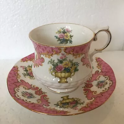 Vintage Queens Rosina Bone China Cup And Saucer Pink Floral • £12.99