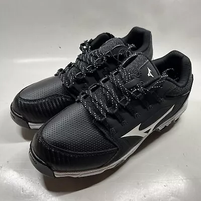 Mizuno Women's 9-Spike Swift 6 Metal Softball Cleats Size 7.5 Black New No Box • $29.99