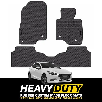 Custom HD Rubber Floor Mats Mazda 3 BM Hatch Neo MAXX SPORT 2/2014-19 BLACK • $114