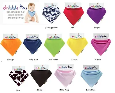 Dribble On Super Soft Baby Toddler Bandana Bibs Pack Of 3 5 Or 10 **CLEARANCE** • £7