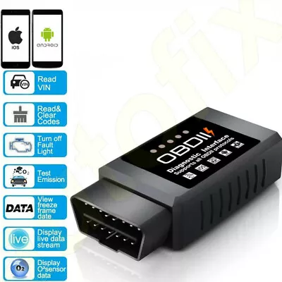 WiFi OBD2 ELM 327 Car Scanner For Android IOS Error Code Reader Auto Scan Tool • £9.95